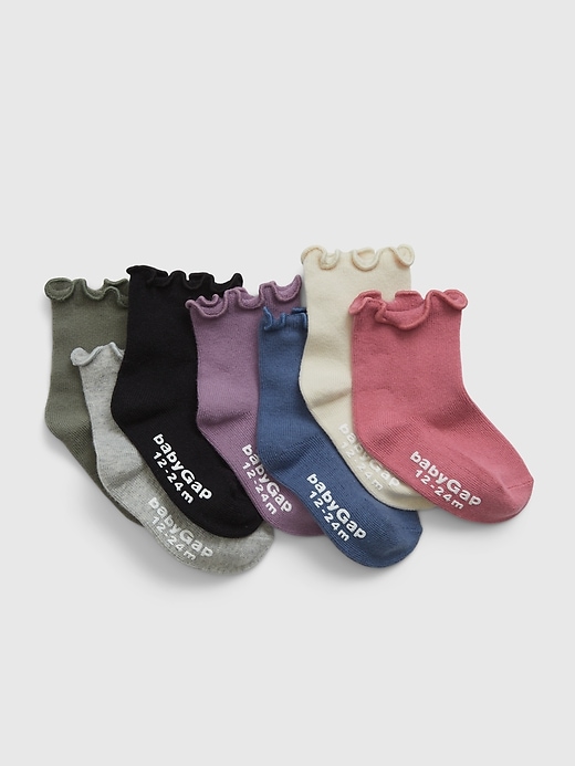View large product image 1 of 1. Toddler Ruffle Crew Socks (7-Pack)