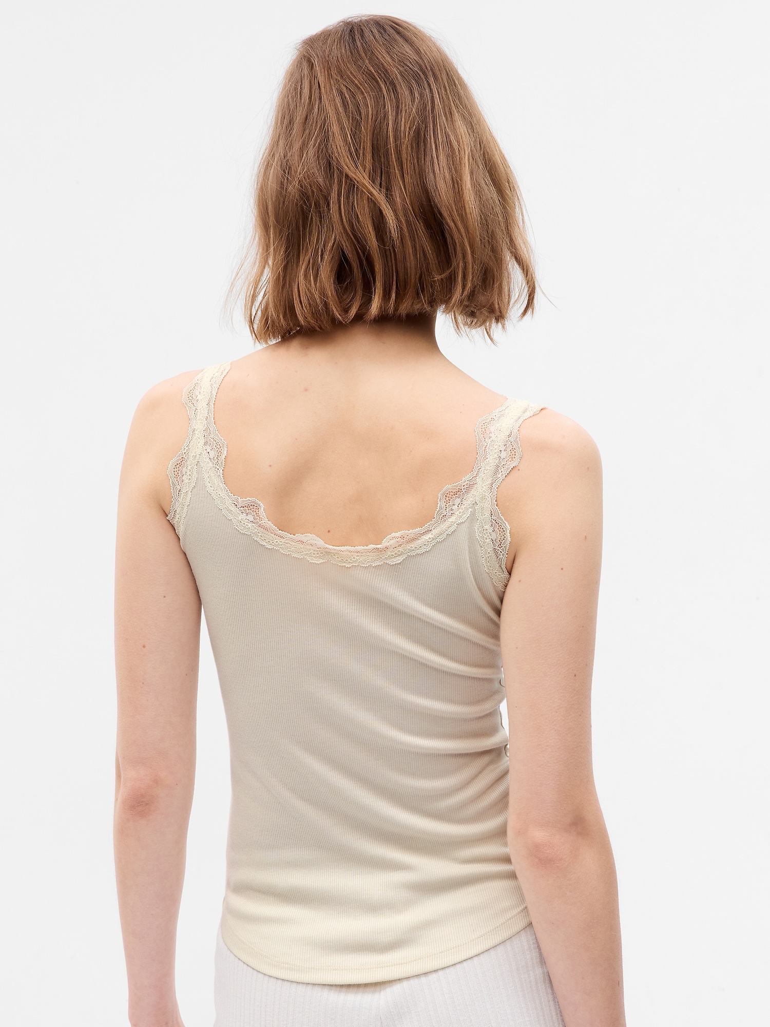 Rosemunde: Silk and Lace Camisole with Lace Trim at Bottom (Many