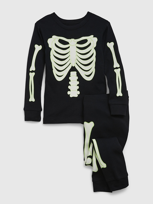 Image number 1 showing, babyGap Organic Cotton Glow-In-The-Dark Skeleton PJ Set