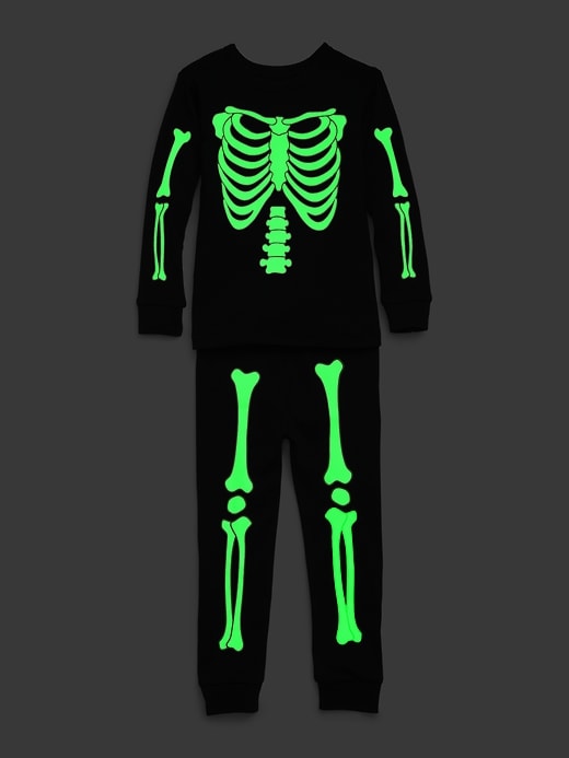 Image number 2 showing, babyGap Organic Cotton Glow-In-The-Dark Skeleton PJ Set