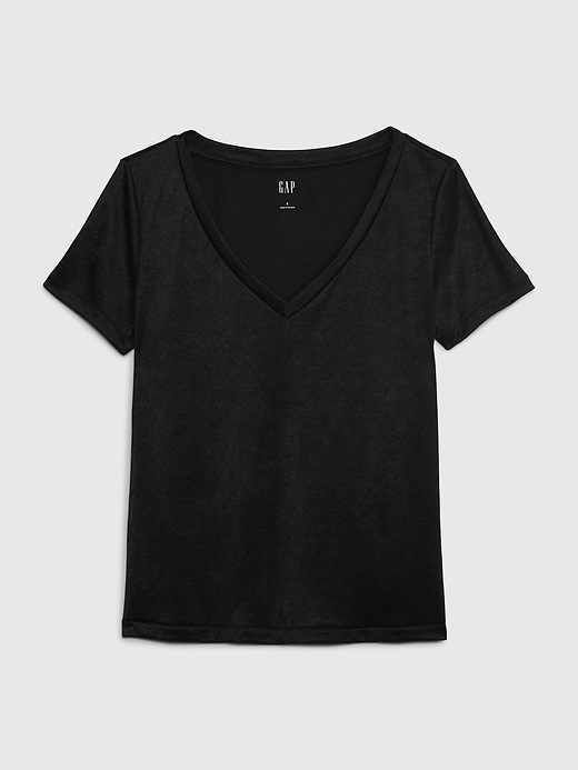 Image number 6 showing, Vintage Satin V-Neck T-Shirt