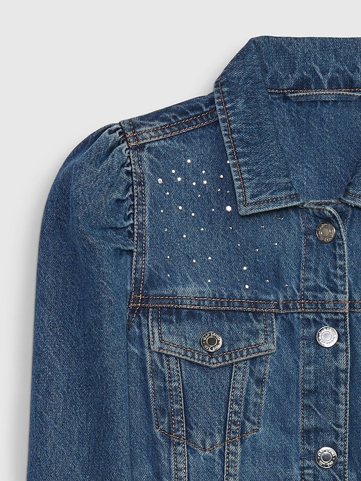 Image number 3 showing, Kids Rhinestone Icon Denim Jacket