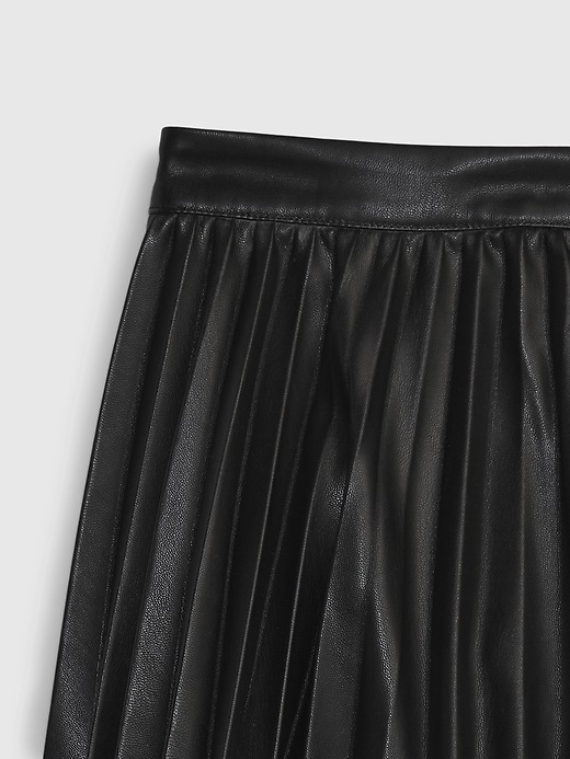 Image number 3 showing, Toddler Vegan Leather Pleated Skirt
