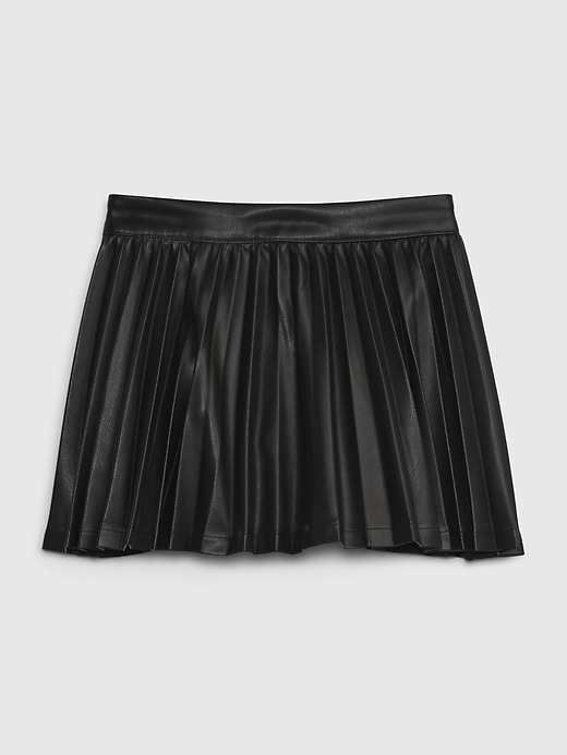 Image number 1 showing, Toddler Vegan Leather Pleated Skirt