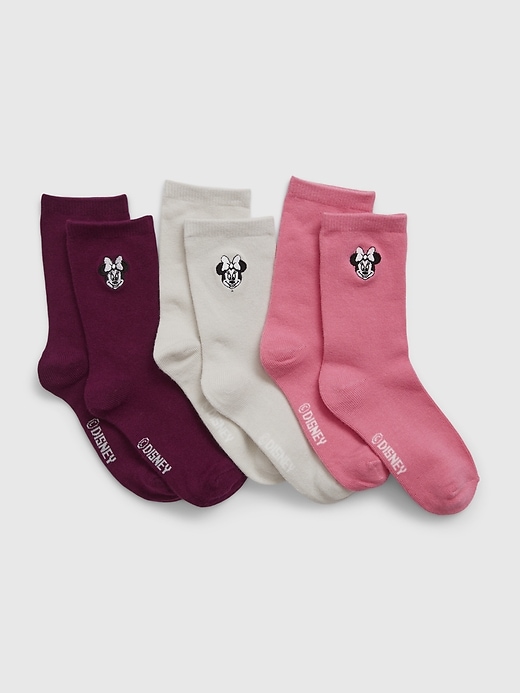 View large product image 1 of 1. GapKids &#124 Disney Minnie Mouse Crew Socks (3-Pack)