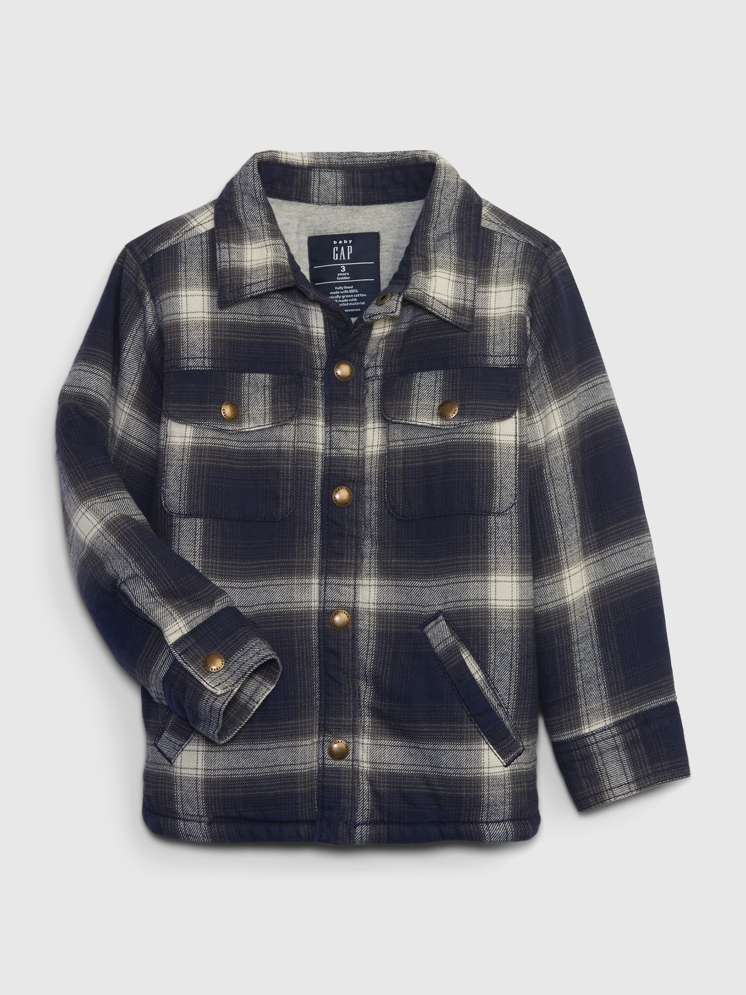 Gap Toddler Organic Cotton Sherpa-Lined Shirt Jacket