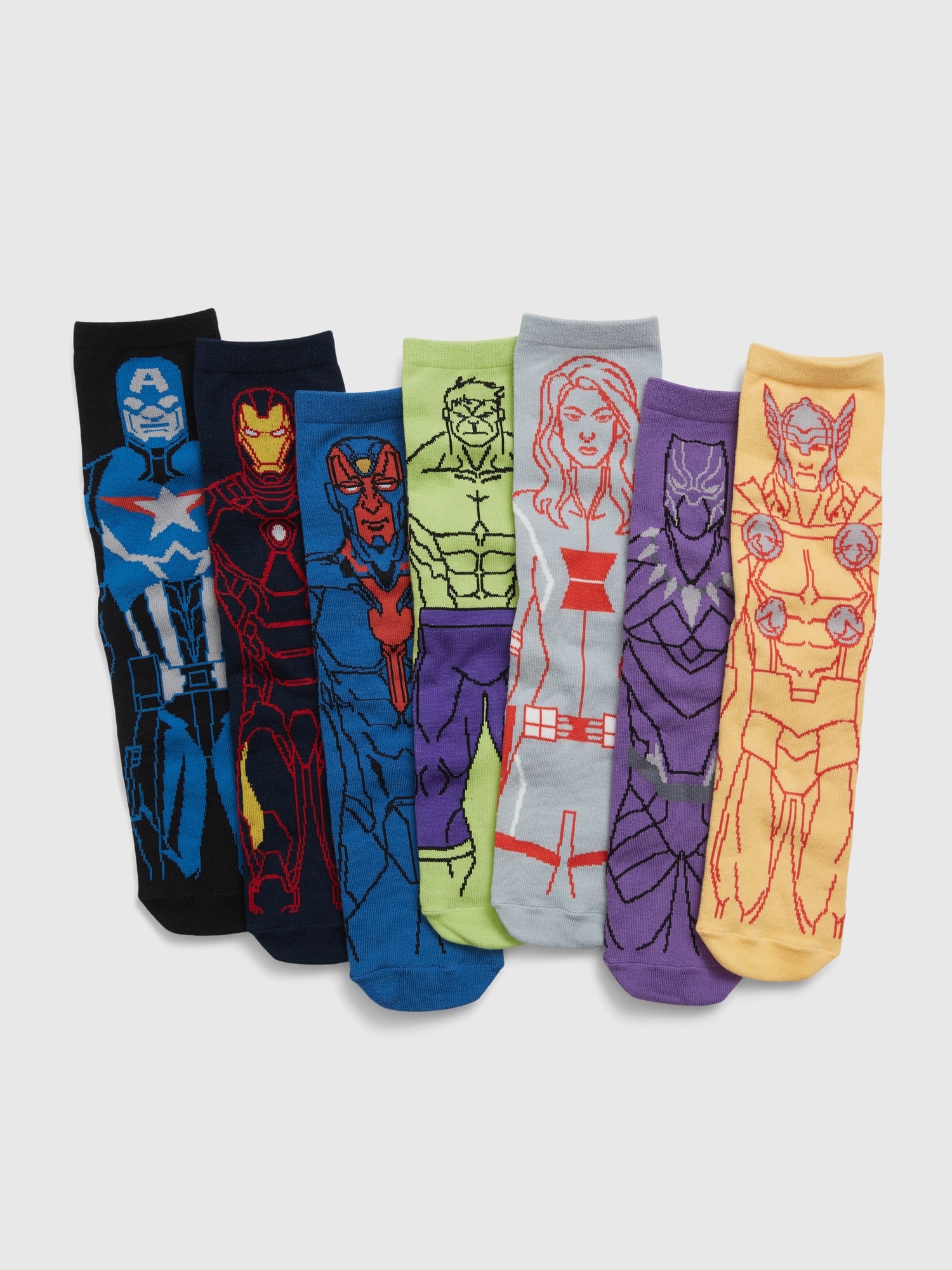 GapKids, Marvel Avengers Crew Socks (7-Pack)