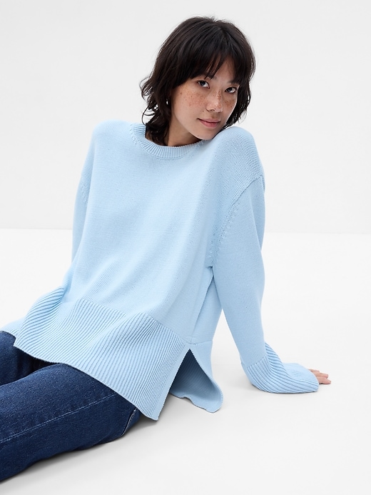 24/7 Split-Hem Crewneck Sweater