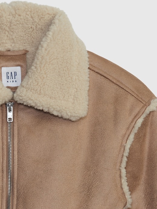 Gap shearling suede coat sale