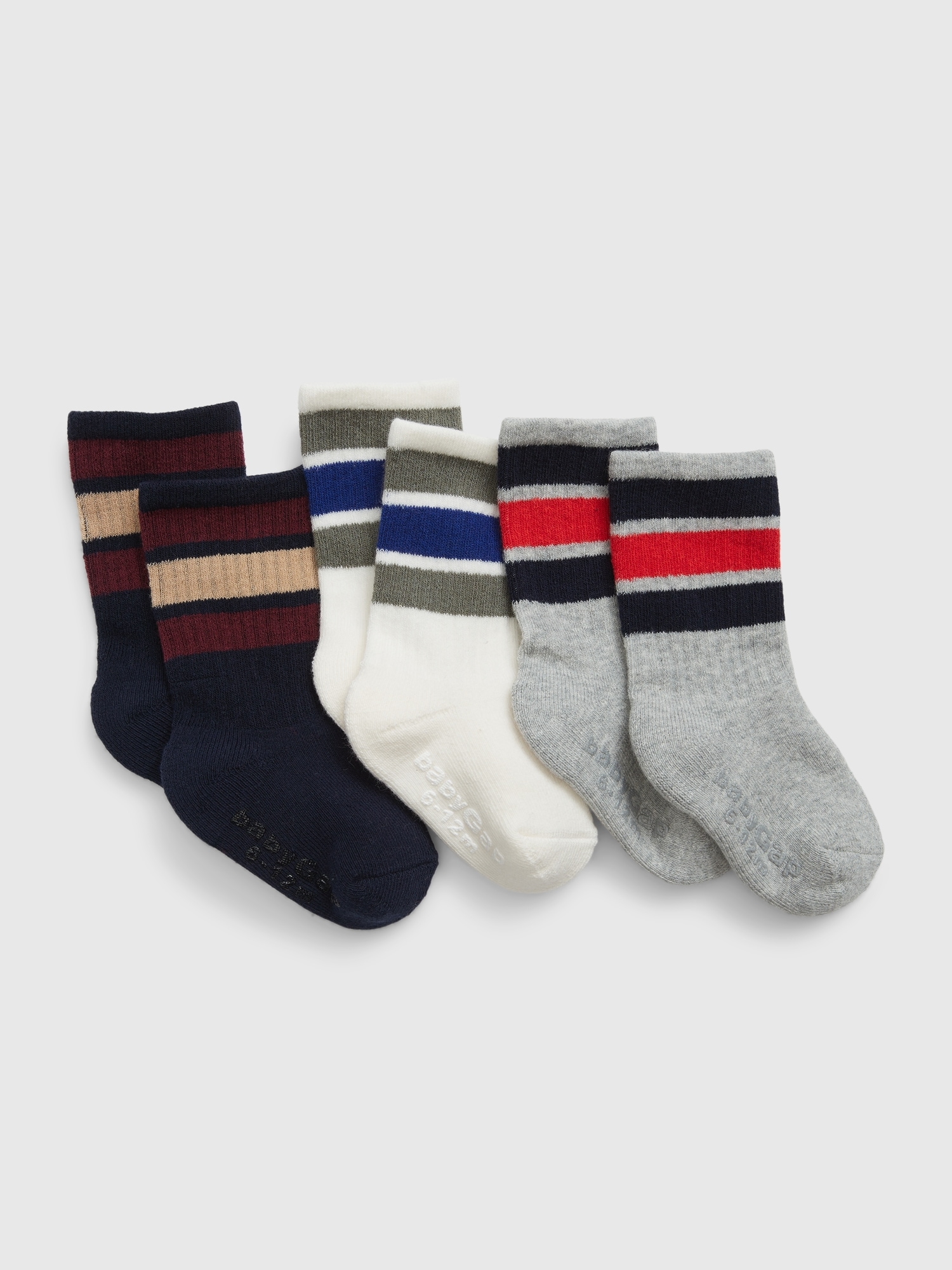 Baby Cotton Stripe Crew Socks (3-Pack) | Gap