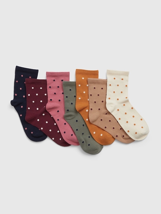 View large product image 1 of 1. Kids Polka-Dot Crew Socks (7-Pack)