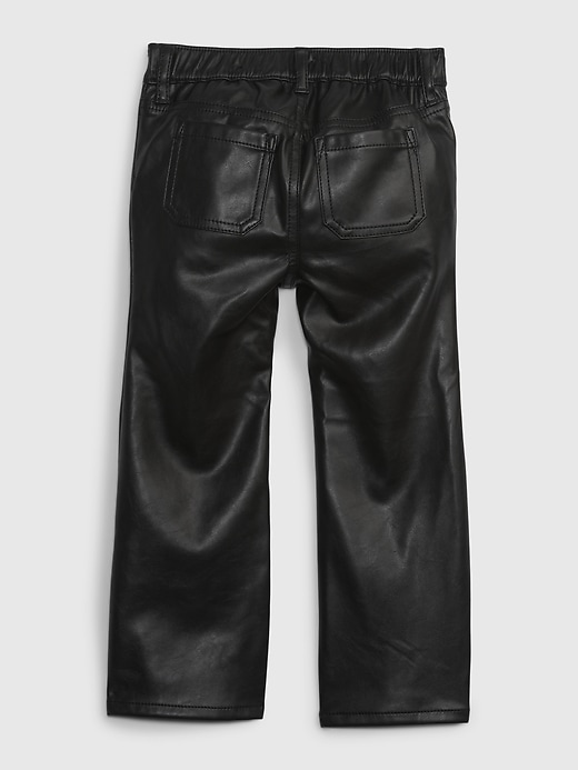 Image number 2 showing, Toddler Vegan Leather Flare Jeans