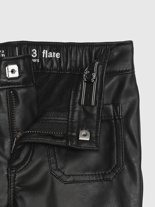 Image number 3 showing, Toddler Vegan Leather Flare Jeans