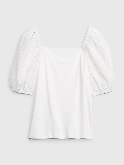 Image number 6 showing, Modern Eyelet Puff Sleeve Sweetheart T-Shirt