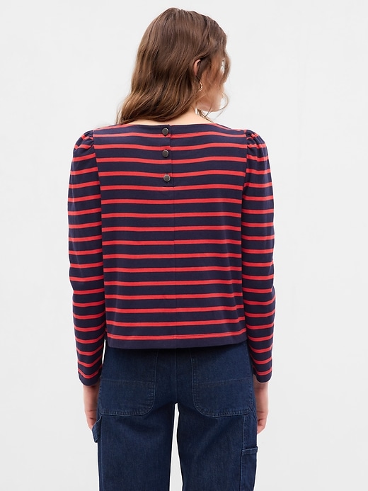 Image number 2 showing, Puff Sleeve Boatneck T-Shirt