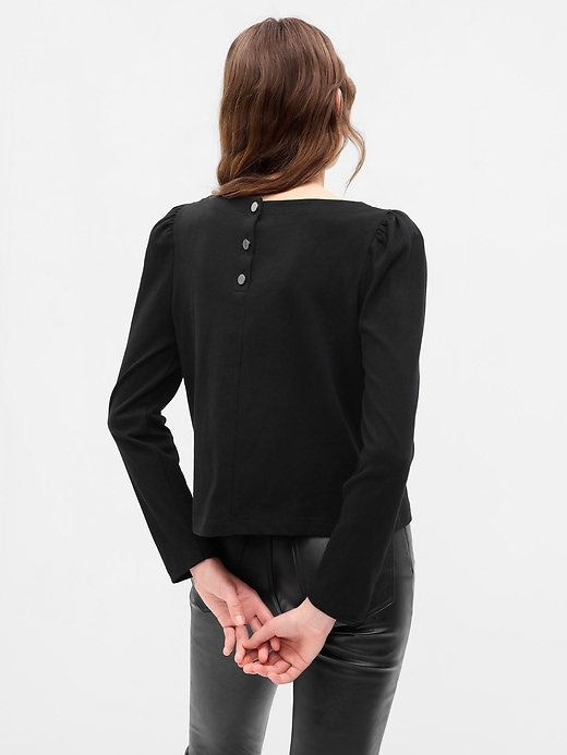 Image number 2 showing, Puff Sleeve Boatneck T-Shirt