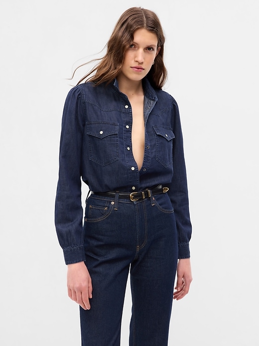 Image number 1 showing, Denim Western Shirt