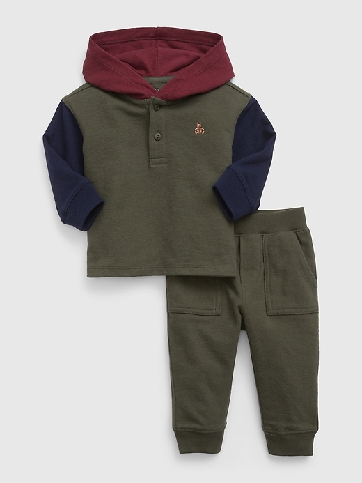 Baby Colorblock Henley Sweat Set | Gap