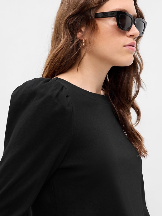 Image number 3 showing, Puff Sleeve Boatneck T-Shirt