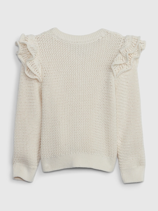 Image number 2 showing, Toddler Ruffle Crochet Cardigan