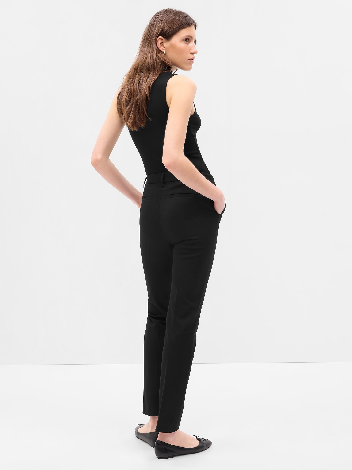 Zara Woman Black Stretch Ankle Zipper Skinny Legging, Women's