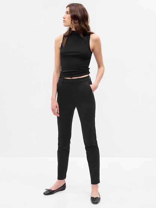 Image number 1 showing, Mid Rise BiStretch Ankle-Zip Slim Pants