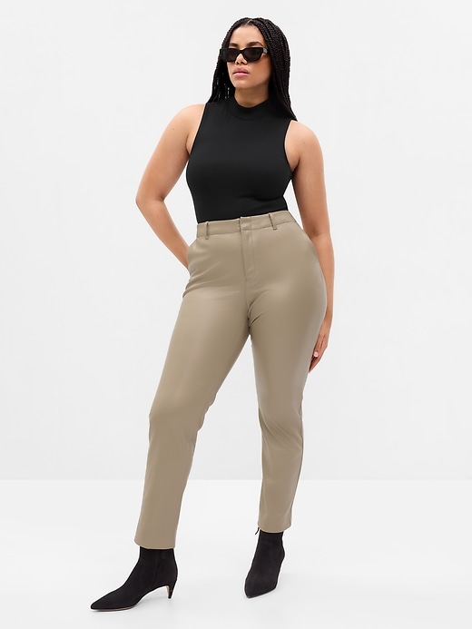 Image number 4 showing, Mid Rise Vegan Leather Downtown Trousers