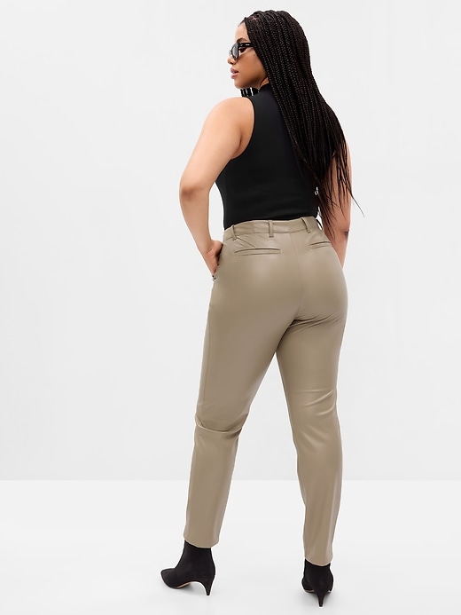 Image number 5 showing, Mid Rise Vegan Leather Downtown Trousers
