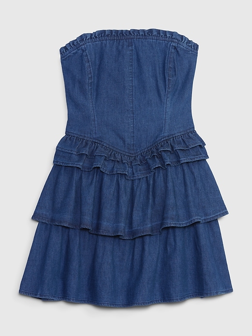 Image number 6 showing, Gap &#215 LoveShackFancy Denim Corset Mini Dress