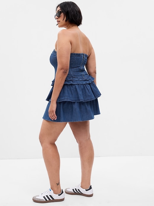 Image number 5 showing, Gap &#215 LoveShackFancy Denim Corset Mini Dress