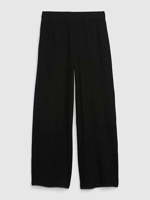 View large product image 1 of 1. Kids Softspun Wide-Leg Rib Pants