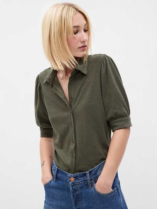 Image number 1 showing, Puff Sleeve Shirt