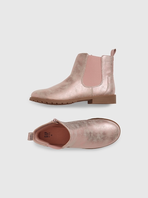 View large product image 1 of 1. Kids Metallic Ankle Boots
