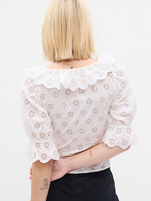 Image number 2 showing, Eyelet Ruffle Top