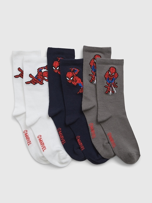 View large product image 1 of 1. GapKids &#124 Marvel Spider-Man Crew Socks (3-Pack)