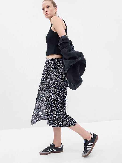 Image number 3 showing, Floral Midi Wrap Skirt