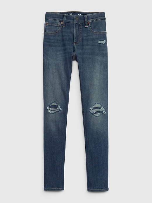 Image number 1 showing, Kids Rip & Repair Skinny Jeans with Washwell