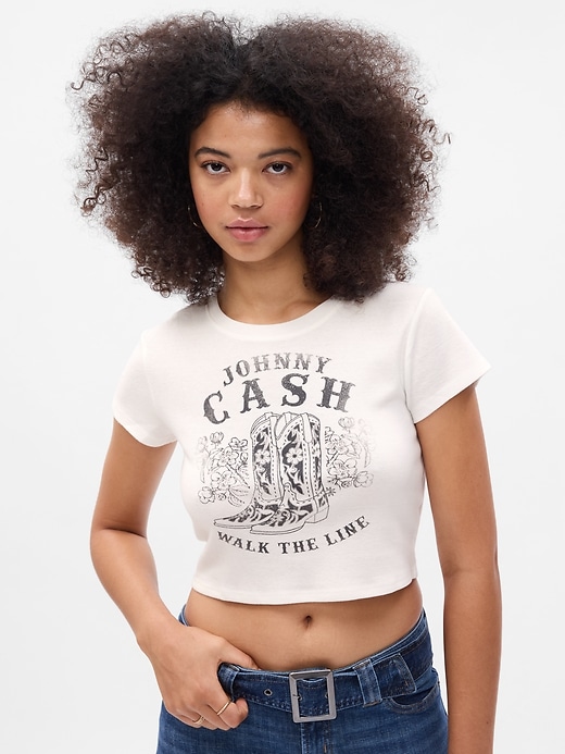 Image number 1 showing, Cropped Graphic T-Shirt