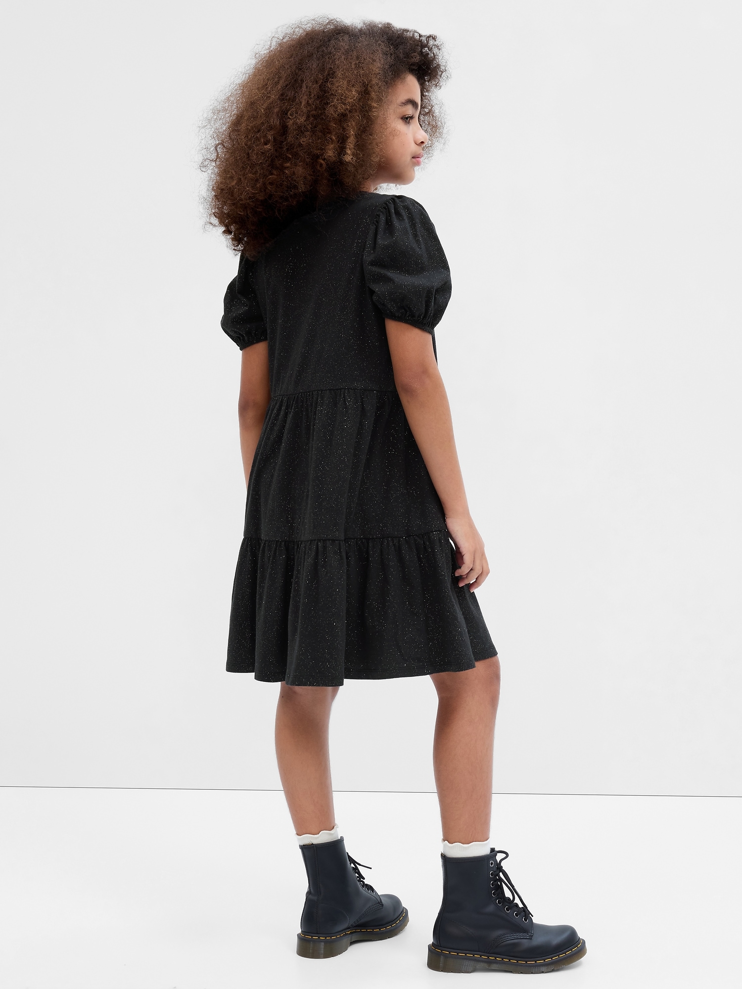 Kids Puff Sleeve Tiered Dress | Gap