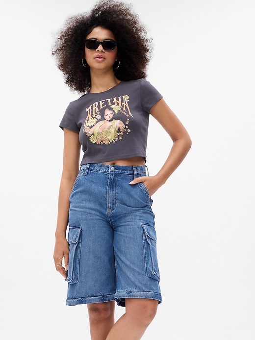 Image number 3 showing, Sky High Rise Wide Baggy Cargo Jeans