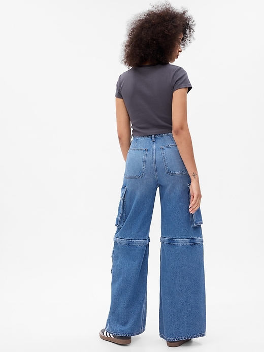 Image number 2 showing, Sky High Rise Wide Baggy Cargo Jeans