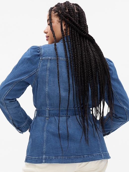 Image number 5 showing, Puff Sleeve Denim Jacket