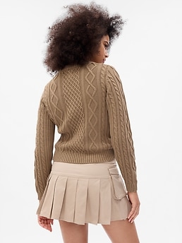 Cropped Cable-Knit Sweater | Gap