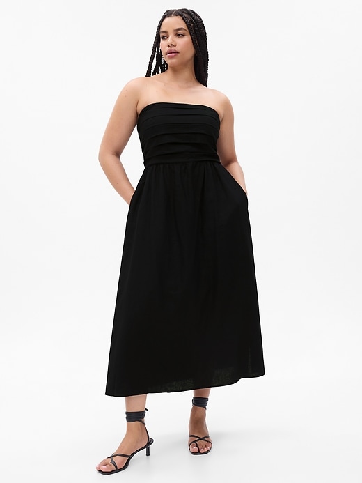 Image number 4 showing, Linen-Blend Midi Dress