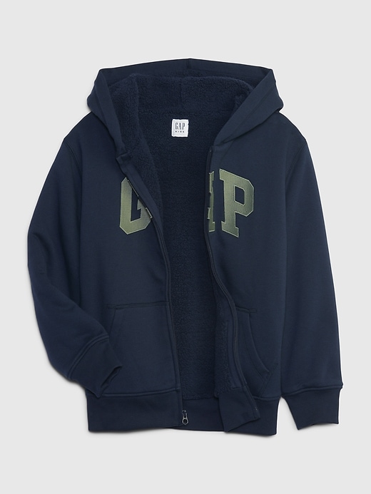 Image number 3 showing, Kids Arch Logo Sherpa-Lined Zip Hoodie