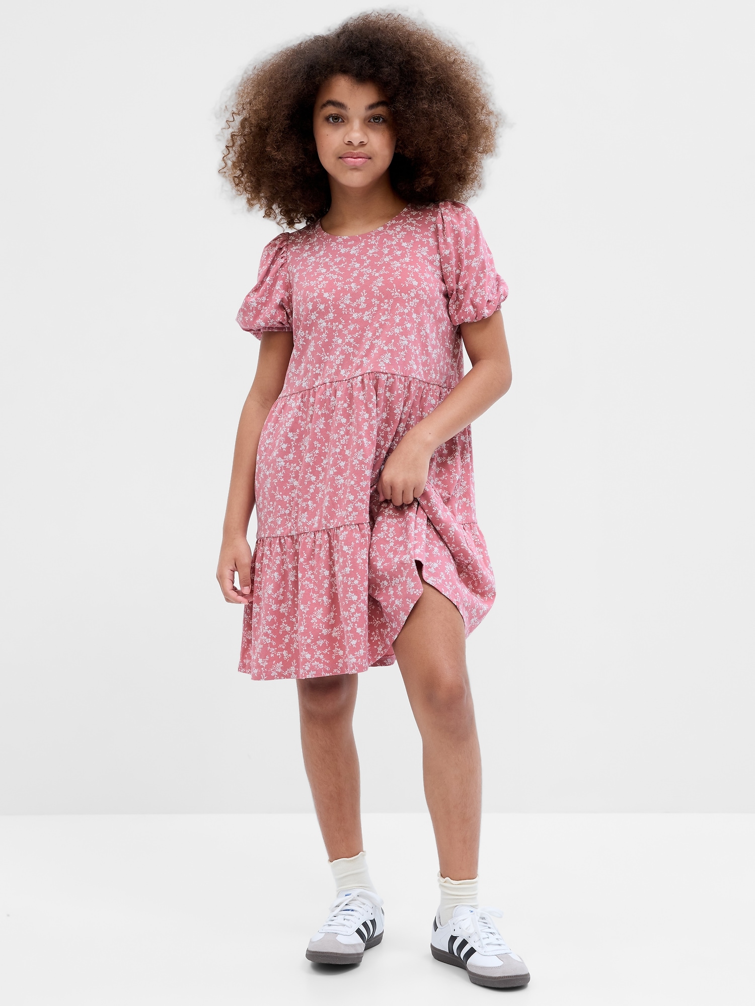 Kids Puff Sleeve Tiered Dress | Gap