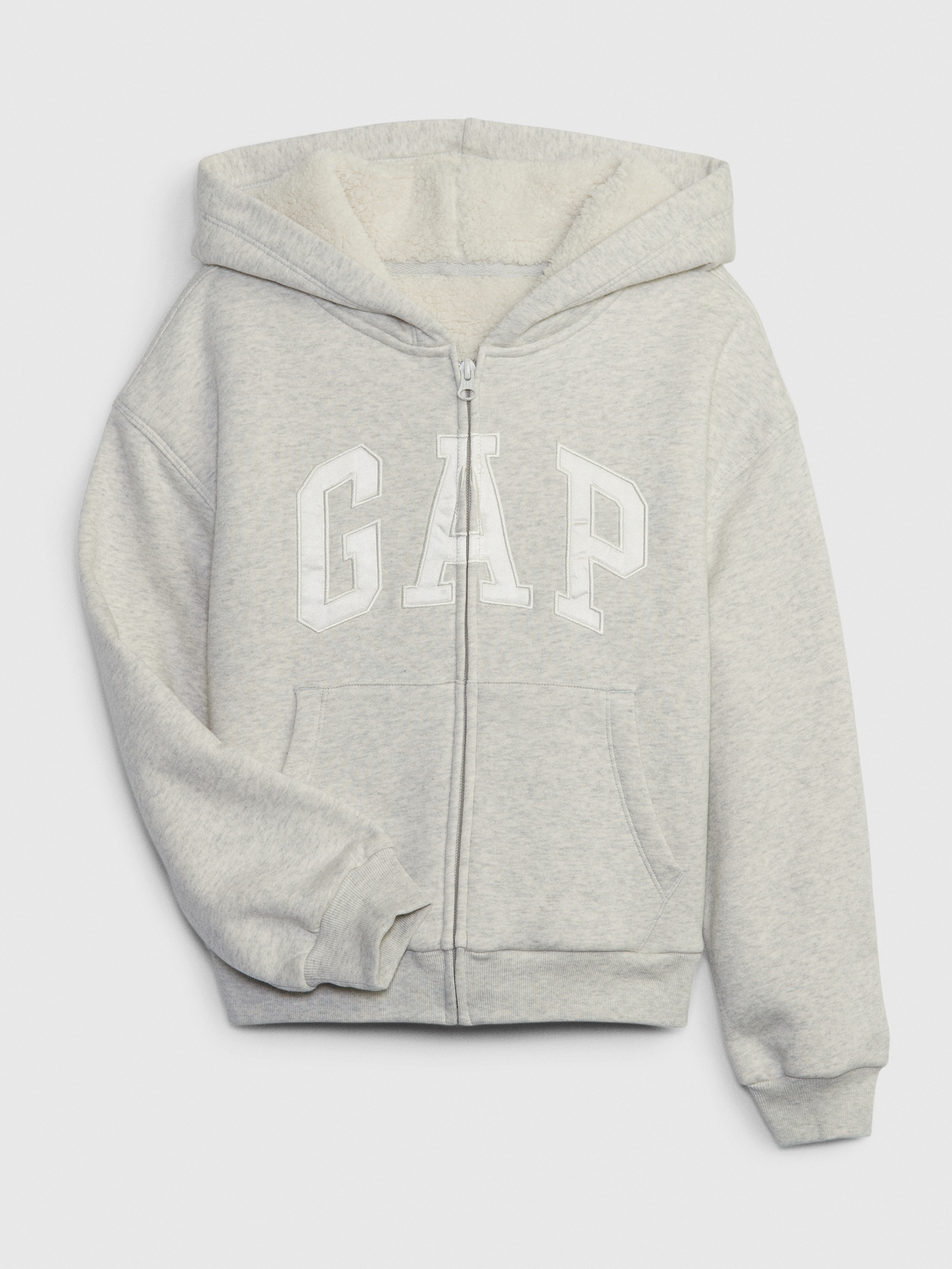 Gap Kids Sherpa-Lined Logo Hoodie