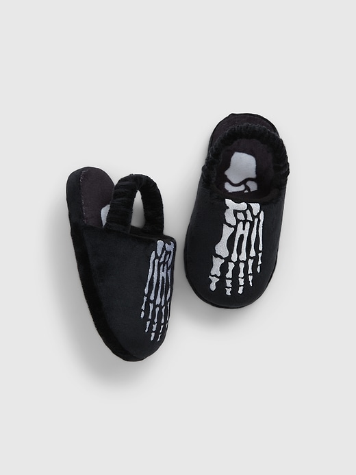 View large product image 1 of 1. Toddler Halloween Skeleton Slippers