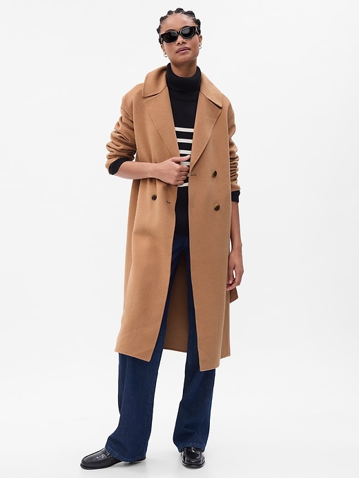 Image number 1 showing, Relaxed Wool Wrap Coat