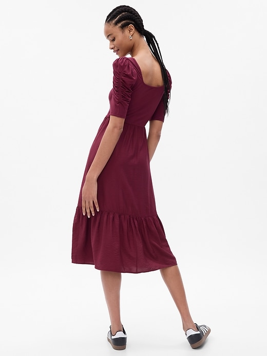 Image number 2 showing, Ruched Tiered Midi Dress